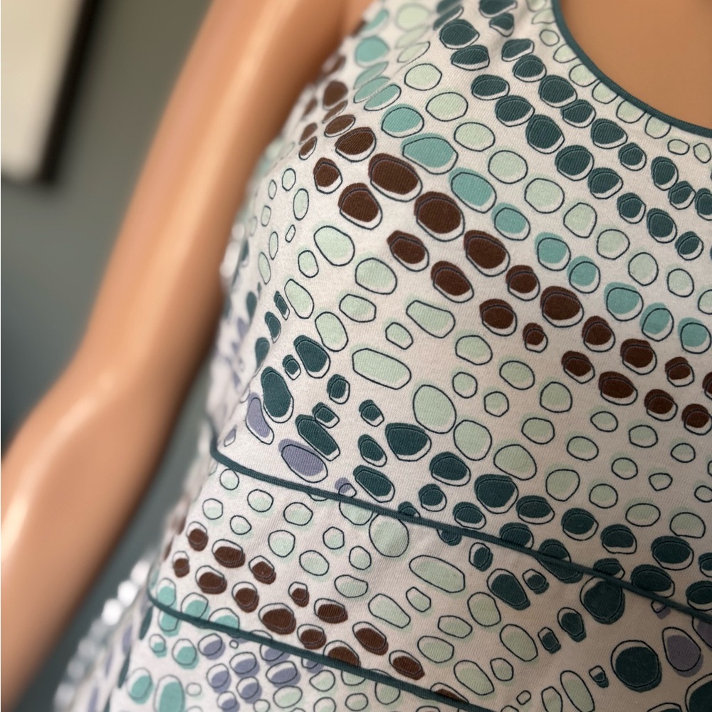 Title Nine Halter Dress - Blue, Brown, White - Picture 2 of 3